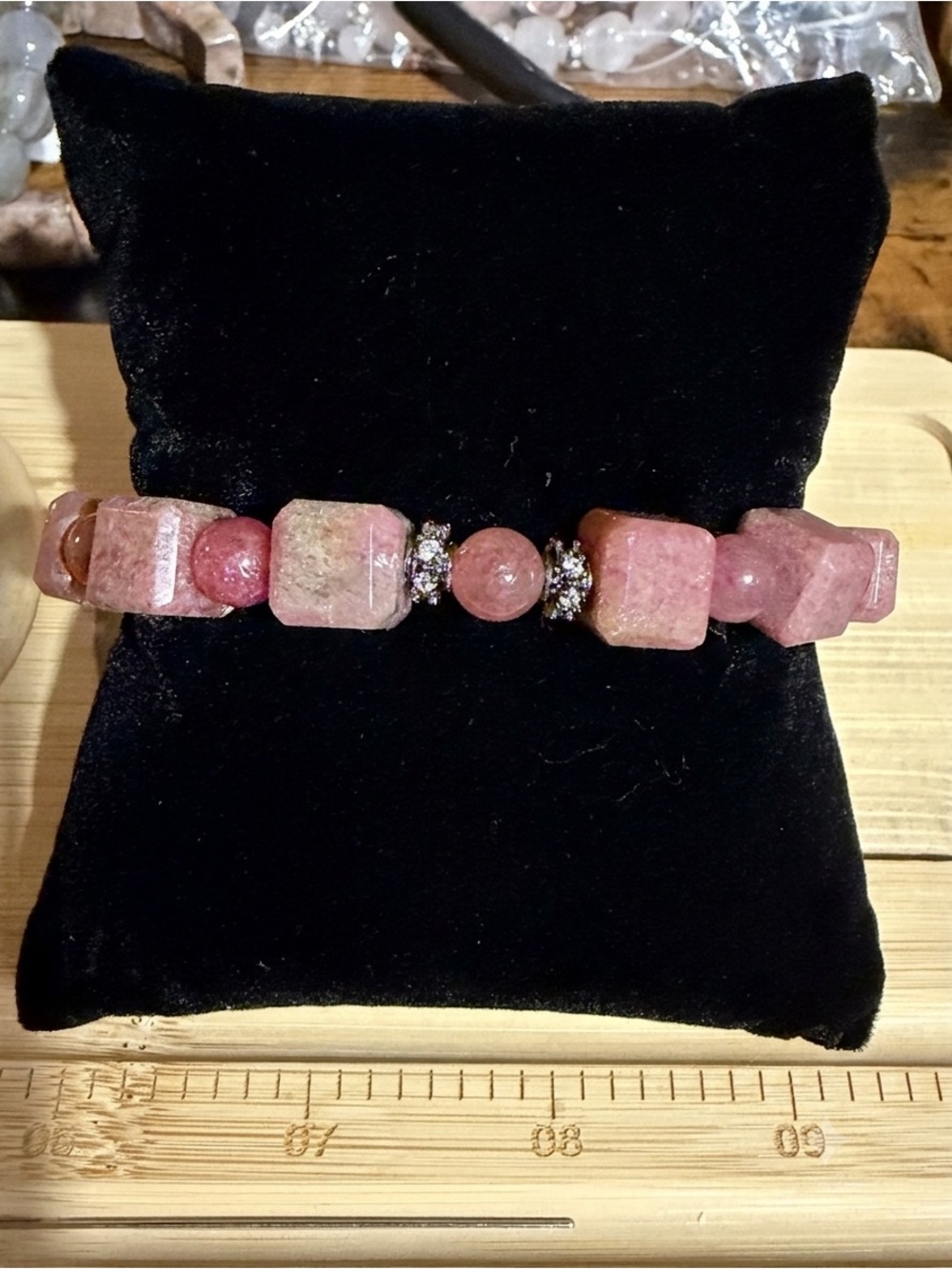 🌸 Natural Rhodonite Gemstone Stretch Bracelet 🌸